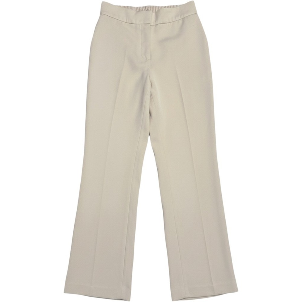 Quince Beige Straight Leg Dress Pants Elastic Back Waistband Size 0